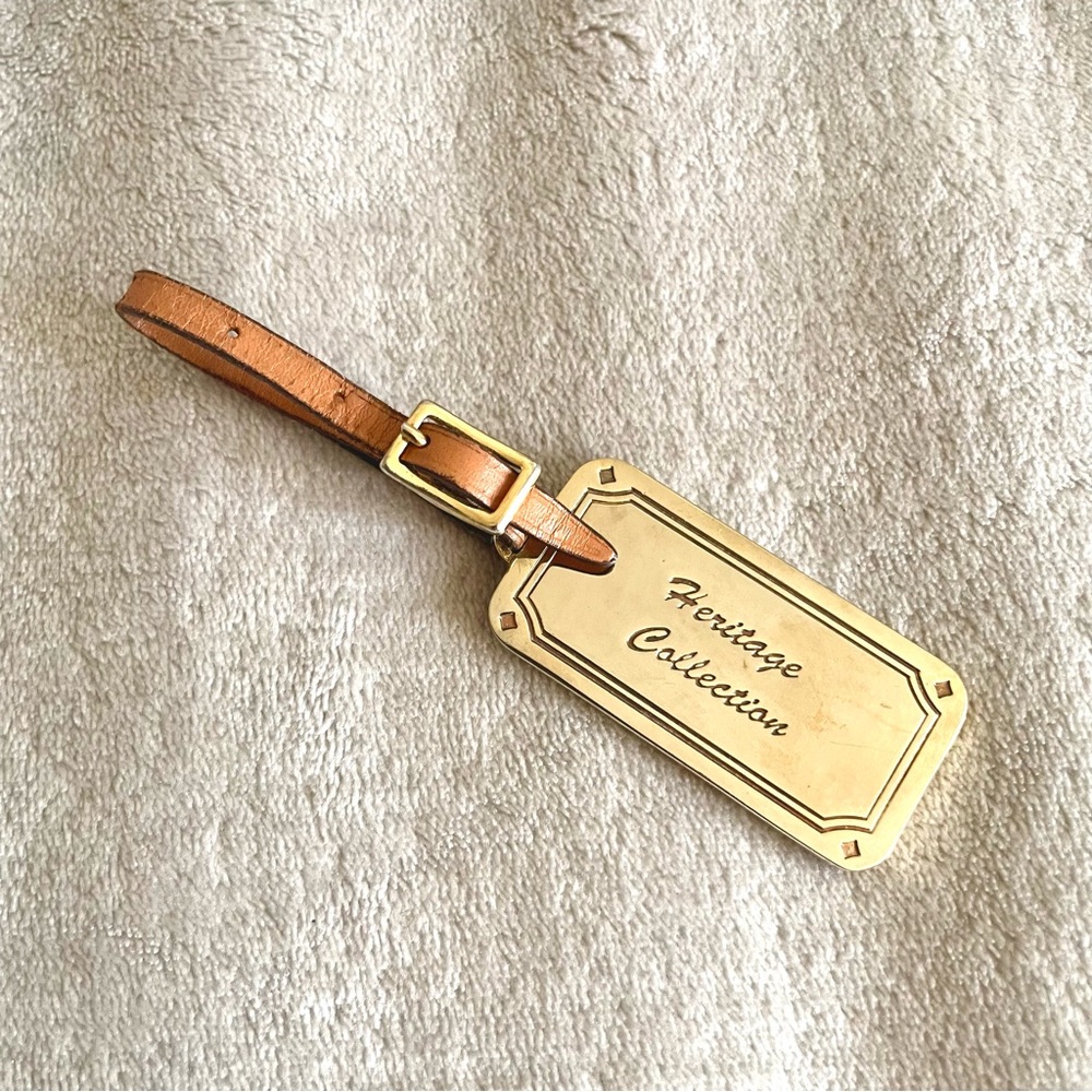 MCM Gold Tone Key Holder Bag Charm Brown Leather Strap - Picture 2 of 7